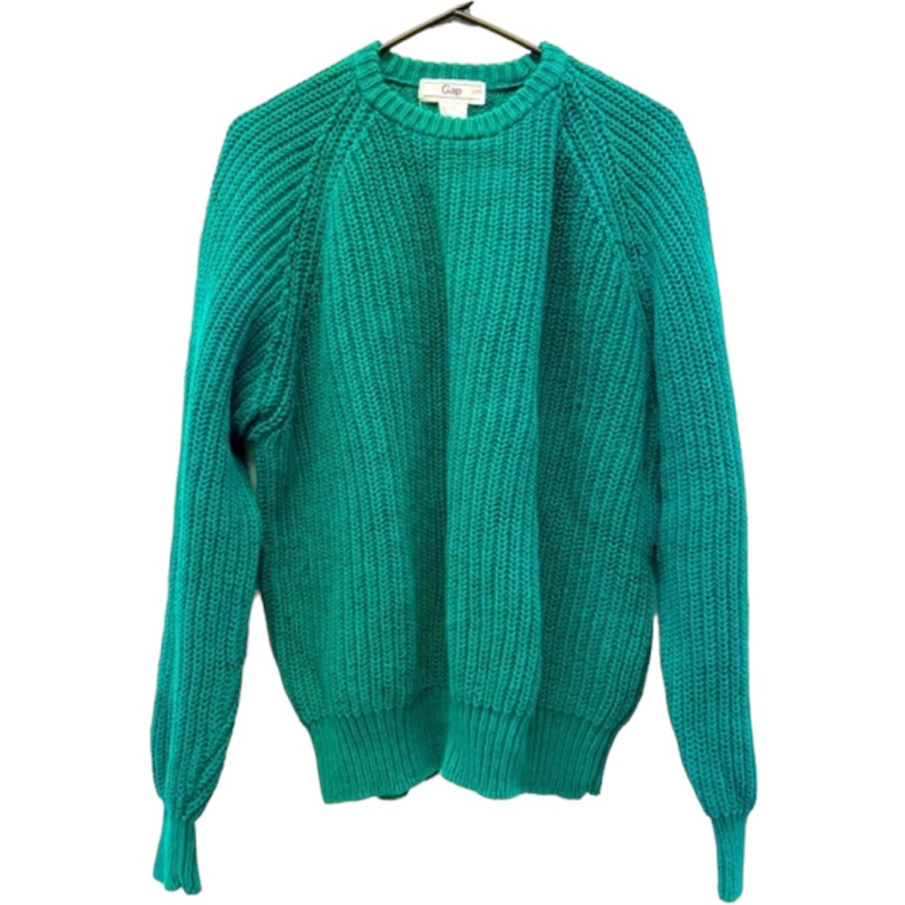 Vintage Gap pullover crew neck thick shaker knit ribbed cotton ramie swe…